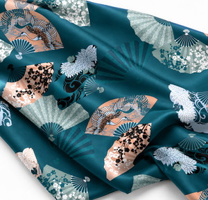 Tissu en Soie et Coton Gaji Imprimé Grue Noire, Textile Satiné Écologique pour Taie d'Oreiller, Housse de Coussin, Literie, Rideau, Décoration Intérieure - Product Image 3