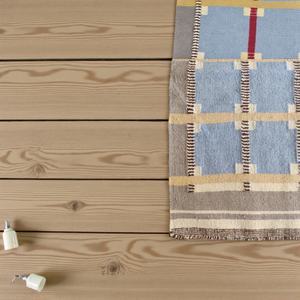 Tapis artisanal en laine moderne abstrait bleu tissé à la main, écologique, doux et durable pour salon, chambre et décoration intérieure - Product Image 2