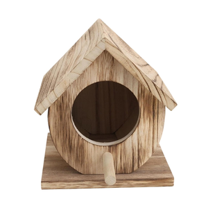 Handmade Wooden <b>Bird</b> House Outdoor Garden Nesting Box Natural Wood Birdhouse with <b>Perch</b> for Backyard - Product Image 4
