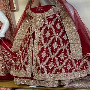 Robe Maxi de mariée pakistanaise faite à la main longue Lehenga Sari pour mariée et mariage Salwar pour adultes - Product Image 5