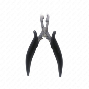 Pinzas para Extensiones de Cabello de Acero Inoxidable con Empuñadura Negra para Unión de Queratina, Herramienta de Salón, Logotipo Personalizado, Profesional - Product Image 4