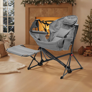Chaise de jardin en aluminium de style bois, type carton MD08 CAMPING, design moderne, mobilier d'extérieur en alliage d'aluminium. - Product Image 6