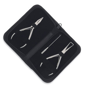 Wholesale Hair Extension <b>Plier</b> 2 Pcs Kit Stainless Steel Tape In Hair Extension <b>Plier</b> Removal <b>Pliers</b> <b>Set</b> with Zipper Pouch - Product Image 4