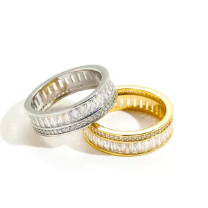 Trendy Hip Hop Moissanite Diamond Eternity Band <b>Ring</b> Bold Fashion Statement Jewelry Wedding Gift <b>for</b> <b>Men</b> and Women - Product Image 1
