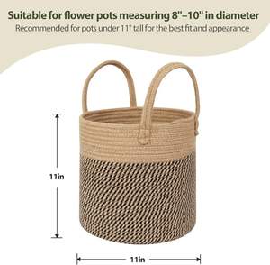 Maceta de Yute Tejida a Mano, Porta Plantas Natural para Decoración Interior y Exterior, Venta al Por Mayor - Product Image 5