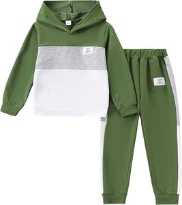 Conjunto de Ropa Deportiva para Niños, Estilo Urbano Moderno, Tela de Algodón Suave y Transpirable, Lavado Ácido Vintage, Elástico - Product Image 1