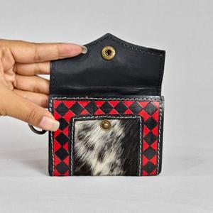 Porte-cartes en cuir véritable avec fermeture à pression, portefeuille unisexe multifonctionnel, doublure en toile, style minimaliste, longueur courte - Product Image 4