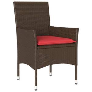 Juego de muebles de jardín con 2 sillas de patio de ratán sintético marrón con cojines - Product Image 4