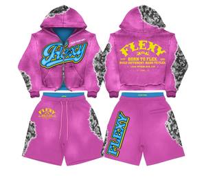 Costume de Carnaval 2026, Ensemble Deux Pièces Personnalisé avec Logo, Vêtements pour Femmes, Tenue Décontractée en Coton, Ensemble Pantalon Évasé Plié pour Femmes, Convient aux Grandes Tailles - Product Image 4