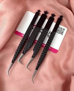 แหนบปลายแหลมไฟเบอร์สีดำเคลือบกันลื่น ขนาด 45 ซม. แบบยาว 90 องศา ดีไซน์แบบ Crown Cutout ทำจากสแตนเลส - Product Image 6