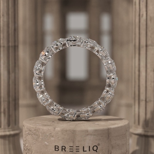 14K Solid Gold Heart Shape Lab Grown Diamond Eternity Ring Romantic Wedding Band for Women - Product Image 3