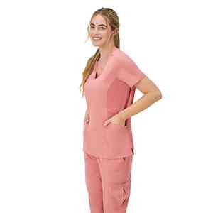 Conjunto de Uniforme Médico Ajustado y Elegante para Profesionales, con Material Suave al Tacto y Bolsillos Funcionales Tipo Cargo - Product Image 5