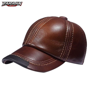 Gorra de Béisbol de Cuero Genuino de Alta Calidad, Producto Más Vendido, Nuevo Diseño, Gorras de Béisbol de Cuero Hechas a Medida - Product Image 1