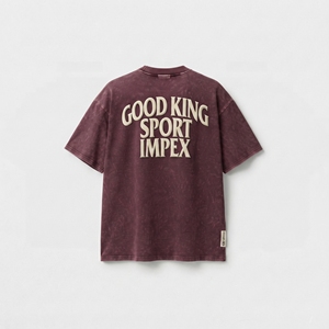 T-shirt surdimensionné vintage personnalisé en coton épais délavé à l'acide, avec épaules tombantes et imprimé graphique en relief, pour homme, style streetwear, tee-shirt vierge - Product Image 2