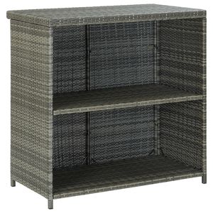 Set da Bar Medio in Rattan PE Grigio, Acciaio e Tessuto 100% Poliestere per Arredamento da Esterno - Product Image 5