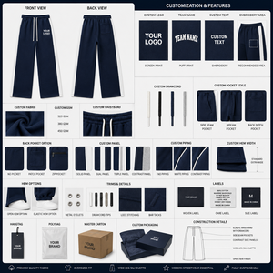 Cold Weather 400 GSM Polyester Fleece Men's Loose Fit Baggy Sweatpants Custom Logo Embroidery High Elastic Waist Wholesale - Product Image 5