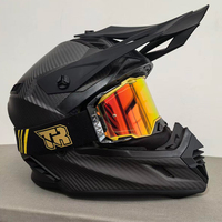 Casque de motocross RH855 avec doublure confort personnalisée, en fibre de carbone ECE amovible, double D, noir mat