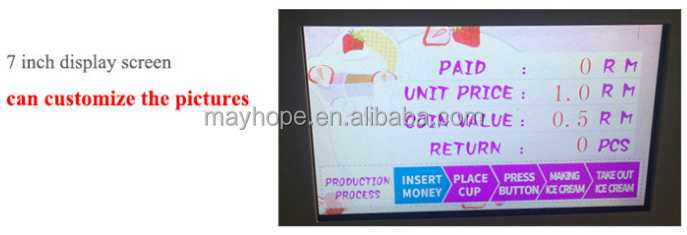 coin and token operated automatic vending soft ice cream machine