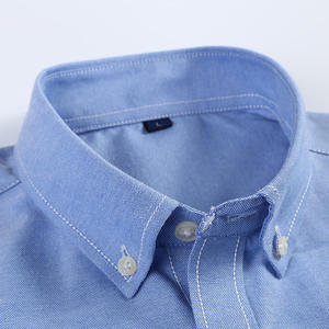 เสื้อเชิ้ตแขนยาวผู้ชาย สีพื้น ปกติดกระดุม ผ้าป๊อปลิน 100% ผ้าฝ้าย ระบายอากาศได้ดี แขนยาวเต็มตัว เหมาะสำหรับใส่ในฤดูใบไม้ผลิ - Product Image 5