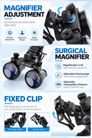 Loupes dentaires 2.5X 3.5X, loupe binoculaire médicale, loupe chirurgicale, lentille optique en verre, loupe à clip pour dentiste