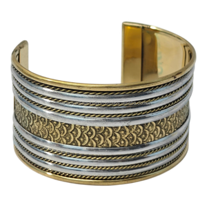 Designer Modern Brass Open Cuff <b>Adjustable</b> Bangle <b>Bracelet</b> with Metal Handicraft for Women Girls Eco-Friendly Baptism Gift - Product Image 4