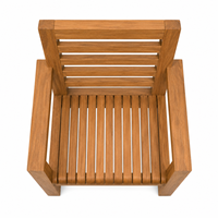 Fauteuil de jardin extérieur en teck massif au design scandinave moderne - Durable, écologique, imperméable et confortable pour salon et école