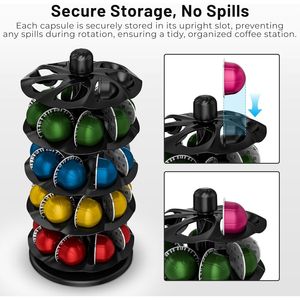 Organizador Giratorio Negro para 40 Cápsulas de Café Nespresso Vertuoline, Compatible con Máquinas Nespresso Vertuoline - Product Image 4