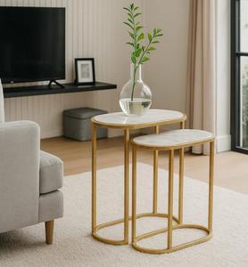 Modern Marble Top <b>Console</b> <b>Table</b> with <b>Gold</b> Metal Base Minimalist Living Room Accent Furniture - Product Image 3