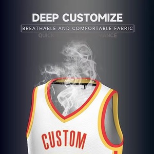 Maillot de basketball personnalisé par sublimation, respirant, grande taille, antibactérien, séchage rapide, unisexe, 100 % polyester, devant - Product Image 5