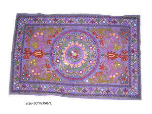 Handcrafted Aari Embroidery 100% Cotton Eco-Friendly Customizable Dining <b>Table</b> <b>Runner</b> for Home Decor - Product Image 3