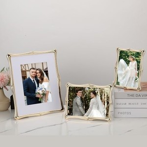 Premium Alloy Tabletop Rectangular Photo <b>Frame</b> 5x7 Gold Handmade Eco-friendly Durable Lightweight Wholesale | Moradabad India - Product Image 4
