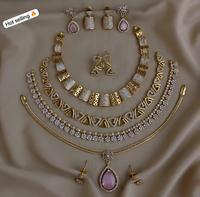 Ensembles de colliers en CZ de qualité supérieure, offre combinée idéale pour toutes les occasions, aussi bien pour les fêtes que pour le bureau, designs élégants et chics.