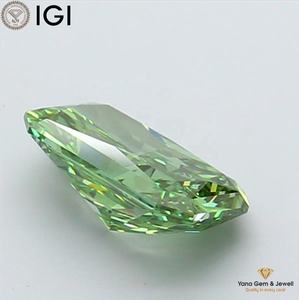 เพชรทรงโซลิแทร์ 2.00 กะรัต เจียระไนแบบเรเดียนท์ สีเขียวแฟนซีสดใส ความสะอาดระดับ VS2 พร้อมใบรับรอง IGI - Product Image 6
