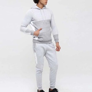 Sudadera con Capucha para Hombre, Color Gris, Diseño de Bloques de Color, Manga Larga, Corte Regular, Informal, de Poliéster y Algodón, para Otoño, con Bolsillos Laterales - Product Image 5
