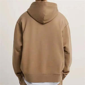 Premium cotton <b>fleece</b> oversized hoodie, durable stitching, winter casual & streetwear use, solid <b>brown</b> color, OEM/ODM ready - Product Image 2