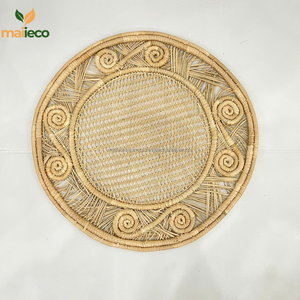 La mejor Decoración de mesa de Palma de Iraca estilo mar Natural tejida a mano, alfombrillas y almohadillas bohemias a la venta al por mayor - Product Image 6