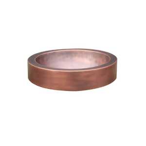 Lavabo cilíndrico moderno de cobre liso para encimera, lavabo de baño minimalista de cobre puro en oro rosa - Product Image 1