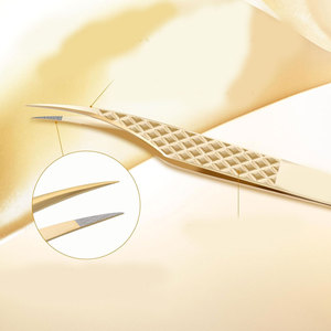 Pinces à cils professionnelles en acier inoxydable, pinces de précision pour extensions de cils, outil de salon de beauté - Product Image 4