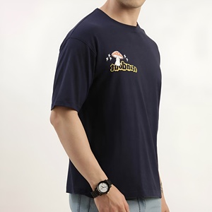 เสื้อยืดคุณภาพสูงขายส่ง 100% ผ้าฝ้าย สำหรับผู้ชาย เสื้อยืดเรียบๆ สกรีนลาย DTG ตามสั่ง ไซส์ใหญ่ สีดำ - Product Image 2