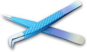 Pinzas para pestañas Black Silver Grip con punta de fibra, embalaje en caja rosa, etiqueta privada, para volumen, en venta. - Product Image 4