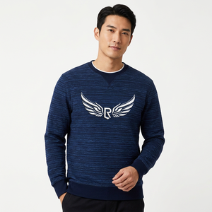เสื้อสเวตเชิ้ตผู้ชายสีน้ำเงินลายทางถัก คอทรงโอ ทรงปกติ สวมใส่สบาย ระบายอากาศได้ดี ผลิตจากโพลีเอสเตอร์ เหมาะสำหรับใส่ในฤดูใบไม้ร่วง - Product Image 6