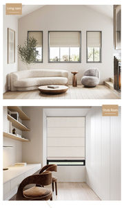 Stores romains intelligents occultants à 100 % avec télécommande, stores électriques jour et nuit, stores modernes à <span class=keywords><strong>double</strong></span> couche Tuya Zigbee - Product Image 6