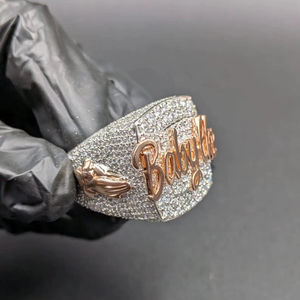 Bijoux Bling Hip Hop de Luxe Personnalisés avec Nom, Diamant Taille Brillant Sertie à Griffes, en Argent Sterling 925 – Fournisseur OEM ODM en Gros - Product Image 3