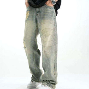 Jean délavé personnalisé taille haute coupe évasée en denim délavé – Tendance mode - Product Image 3