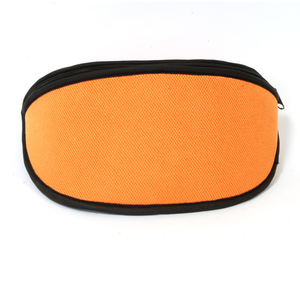 Étui à lunettes de forme rectangulaire semi-rigide de couleur orange, style simple, fermeture à glissière - Product Image 1