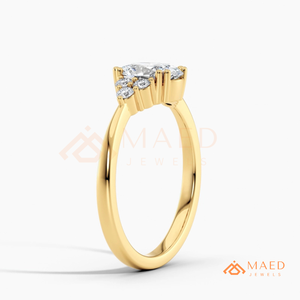 Bague à trois pierres en moissanite pour femme, couleur or, bijoux de fiançailles et d'anniversaire, style élégant pour un usage quotidien - Product Image 6