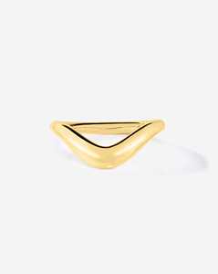 Tapered Minimalist Gold <b>Stacking</b> <b>Ring</b> 14K 18K Solid Gold Chunky Everyday Modern Classic Wave Wedding Band Jewelry Manufacturer - Product Image 1