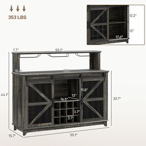 Mobiletto Portabottiglie da Cucina Stile Rustico con Ripiani Illuminati Marrone Autoportante - Product Image 3