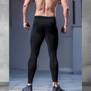 Wholesale High Quality Mens Quick-Dry <b>Tight</b> Pants High-Elastic Gym Running Athletic Compression Leggings - Product Image 4
