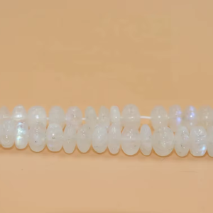 AAA <b>Rainbow</b> Moonstone Natural Stone Rondelle Shape Beads 6-8 mm 16 Inches Smooth Hand Carved for Jewelry Making - Product Image 6